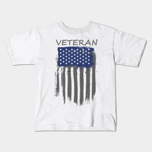 Veteran Painted American Flag Kids T-Shirt